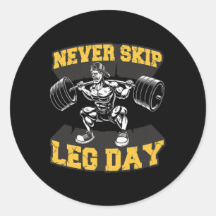 Leng Day Funny Workout Gym Mens Bodybuil übersprin Runder Aufkleber
