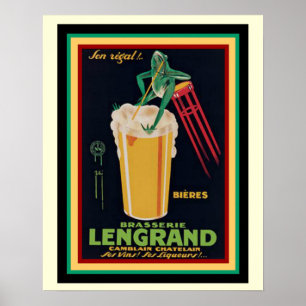 Lengrand Brasserie Vintage französisches Plakat 16