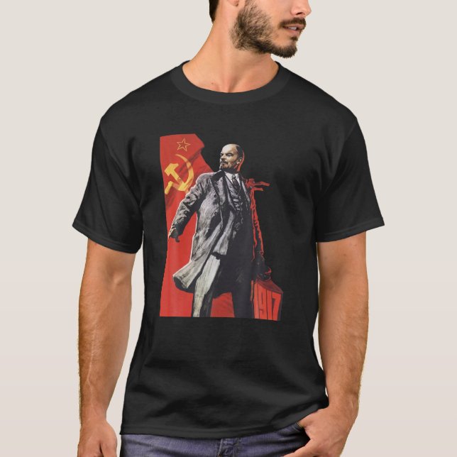 Lenin Forever Sowjetunion UdSSR Russland Retro Vin T-Shirt (Vorderseite)