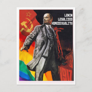 "Lenin legalisierte Homosexualität 1917" Postkarte