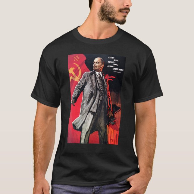 Lenin Lived Lenin Lives Lenin Live Sowjetsow T-Shirt (Vorderseite)