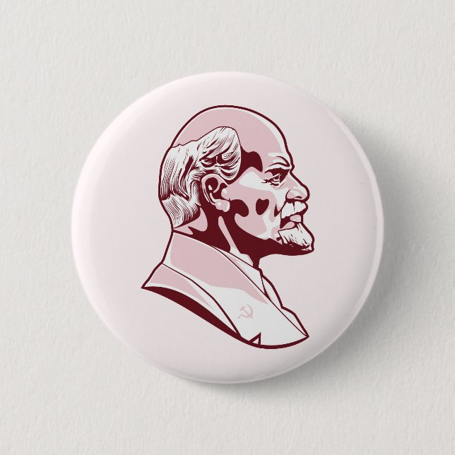 Lenin Portrait Illustration Button (Vorderseite)