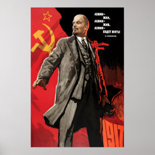 Lenin Sowjet Propagandaplakat, Lang lebe Lenin! Poster