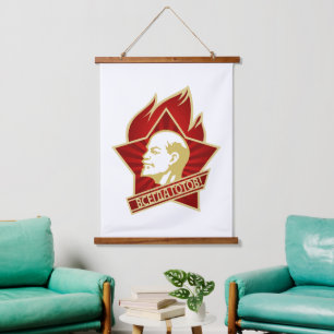 Lenin, UdSSR, CCCP, Sowjetunion, Kommunismus Wandteppich Mit Holzrahmen