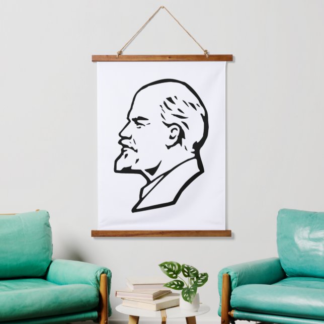 Lenin, USSR, CCCP, Soviet Union, Communism Wandteppich Mit Holzrahmen (Wohnzimmer)