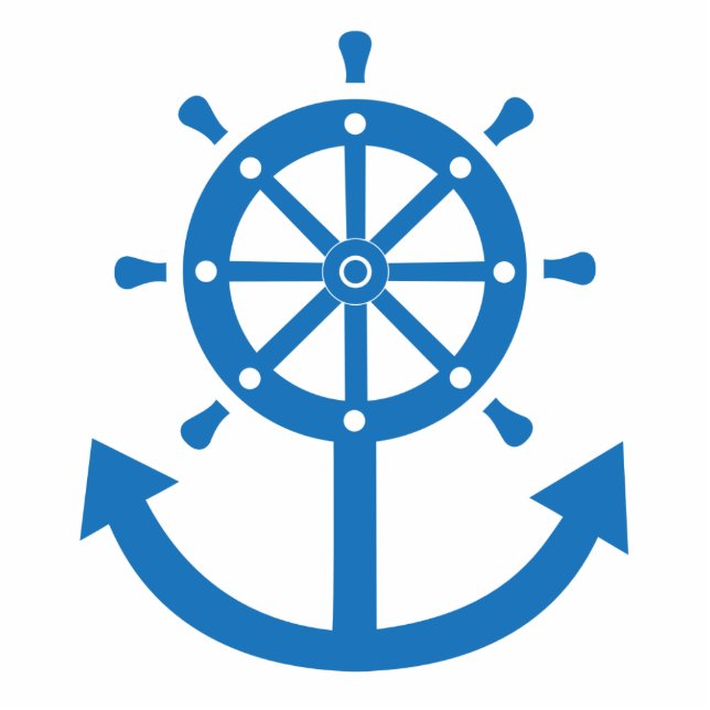 Lenkrad und Anker Fotoskulptur Schlüsselanhänger (Vorne)