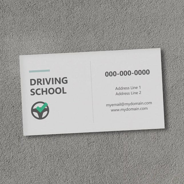 Lenkradsymbol - Fahrschule  Visitenkarte (Steering Wheel Icon - Driving School Business Card)