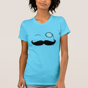 Lenkstangeschnurrbart u. Monocle T-Shirt