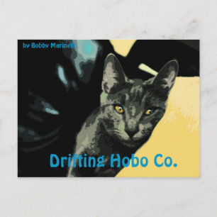 Lennon Cat Postcard Drifting Hobo co. Postkarte