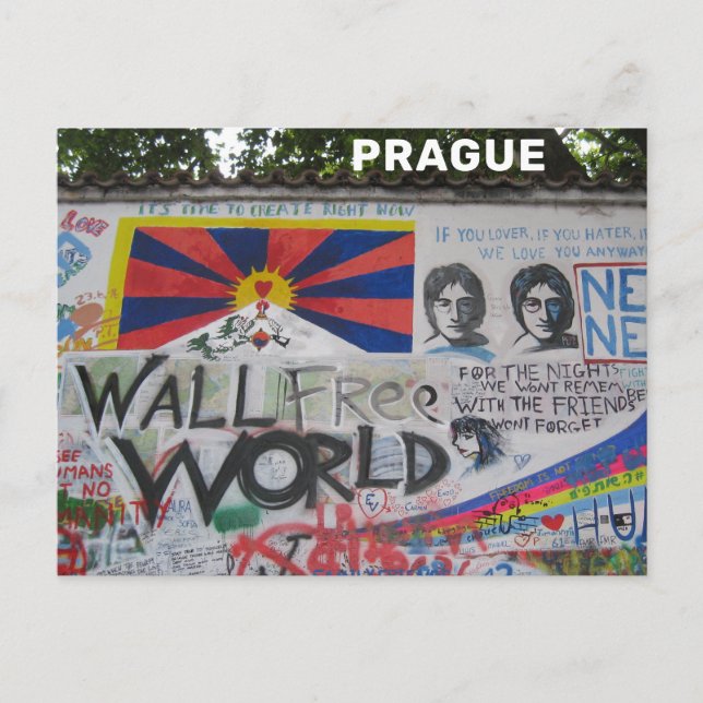 Lennon Wall Prag Tschechische Republik Reisen Postkarte (Vorderseite)