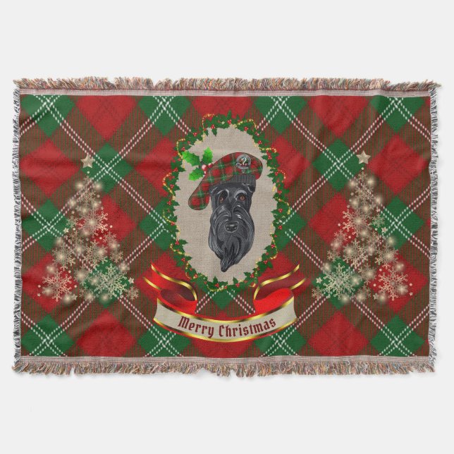 Lennox Scottie Dog Christmas Throw Blanket Decke (Vorderseite)