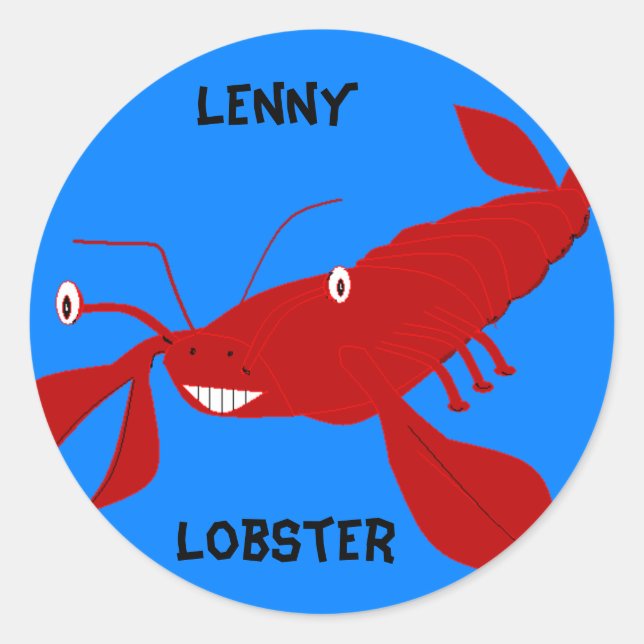 , Lenny, Lobster Runder Aufkleber (Vorderseite)
