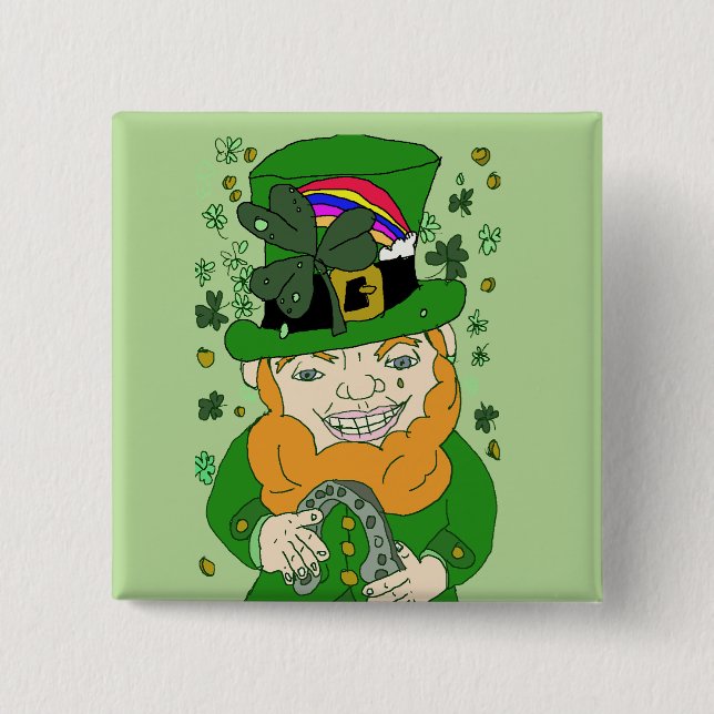 Lenny The Leprechaun 2 Zoll Square Button (Vorderseite)