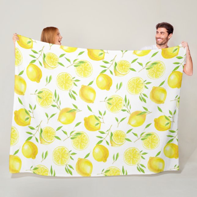 Lenons und Blätter Vliesdecke Fleecedecke (Beispiel)