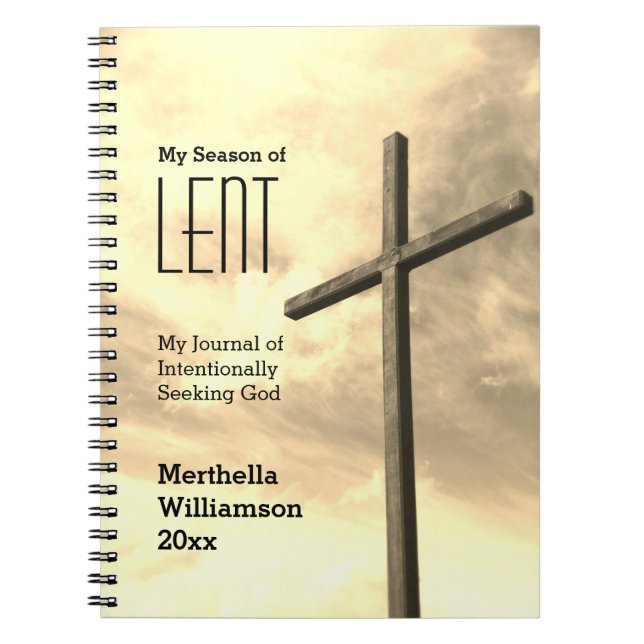 LENT JOURNAL Seeking God Lenten Cross Personalisie Notizblock (Vorderseite)
