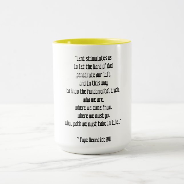 Lent Meaning Pope Benedict XVI Oaster Tasse (Zentrum)