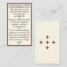 Lenten Gebet von St. Ephraim die syrische Mini-Kar Visitenkarte