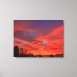 Lenticulariswolken auf Leinwanddruck