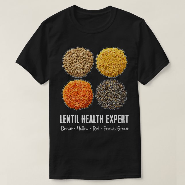 Lentil Health Epert Brown Yellow French Green T-Shirt (Design vorne)