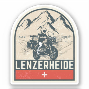 Lenzerheide-Pass Schweiz-Alpen Motorradtour Aufkleber