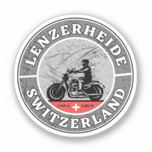Lenzerheide-Pass Schweiz-Alpen Motorradtour Aufkleber