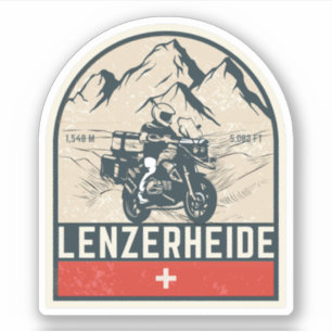 Lenzerheide Pass - Schweizer Alpen - Motorradtour Aufkleber
