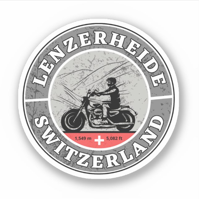 Lenzerheide Pass - Schweizer Alpen - Motorradtour Aufkleber (Vorderseite)