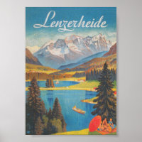 Lenzerheide Schweiz Vintage Travel Poster