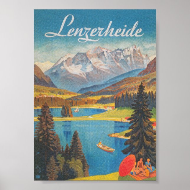 Lenzerheide Schweiz Vintage Travel Poster (Vorne)