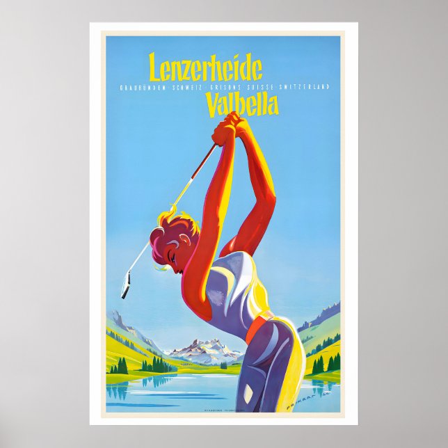 Lenzerheide Valbella Vintage Travel Poster (Vorne)