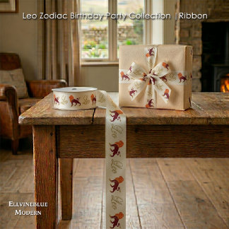 Leo 1. Geburtstag Gold Glitter Elegantes Sternzeic Satinband