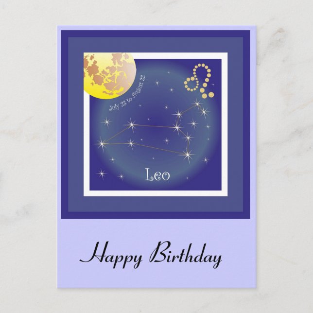 Leo 23. Juli bis August 22 Postkarte (Vorderseite)