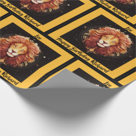 Leo Add Name Birthday Zodiac Geschenk Geschenkpapier