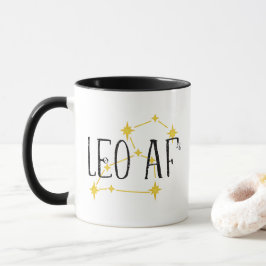 LEO AF-Konstellation und Sun & Lion-Symbole Tasse