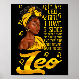 Leo Afro Black Woman Es ist mein Geburtstag Zodiac Poster