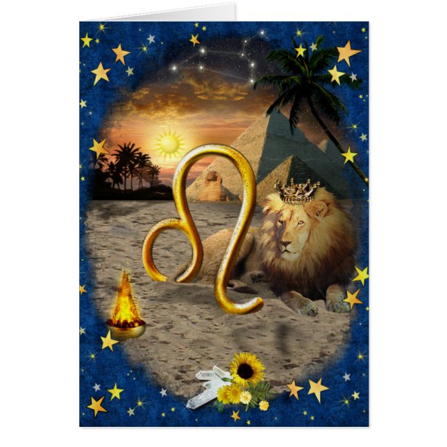 Leo ♌ Art Collage Card (Vorne)
