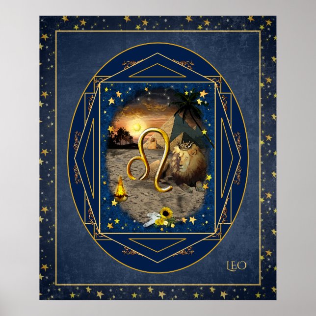 Leo ♌ Art Collage Poster (Vorne)