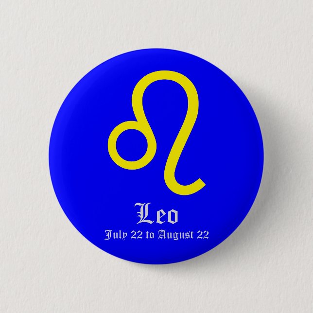 LEO ASTROLOGIC SIGN, SYMBOL ZODIAC BUTTON (Vorderseite)