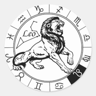 Leo astrologisches Tierzeichen Runder Aufkleber