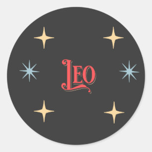 Leo Astrologisches Zeichen Runder Aufkleber