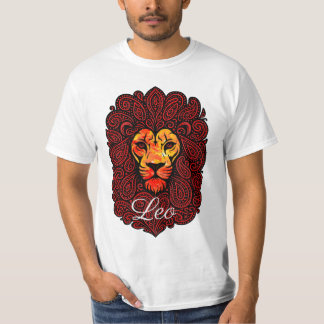 Leo astrology birth sign zodiac lion head paisley T-Shirt