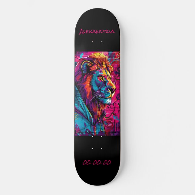 Leo Astrology Grafitti Personalisiert Skateboard (Vorderseite)