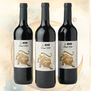 Leo Astrology Vater Weinetikett
