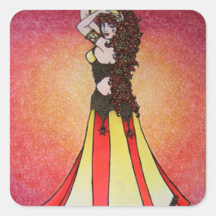 Leo Belly Dancer Quadratischer Aufkleber