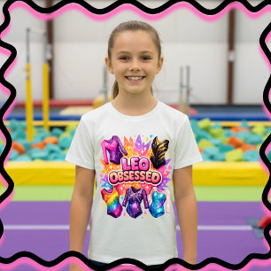 Leo Besessene Farbige Mädchen Turnen Leotard T-Shirt