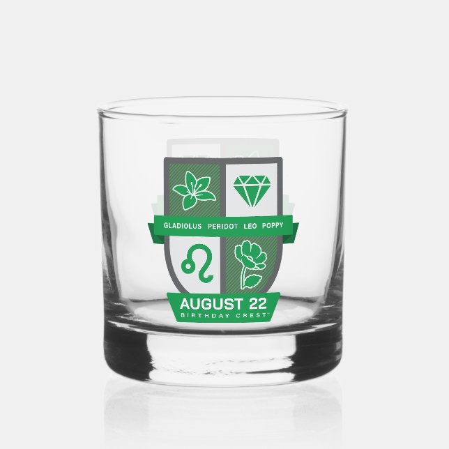 Leo Birthday Crest™ for August 1-22 Whiskyglas (Vorderseite)