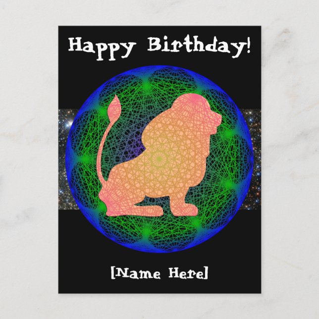 Leo Birthday Postcard Postkarte (Vorderseite)