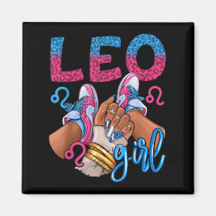 Leo Black Girl Birthday Women Sneakers Nails Zodia Magnet