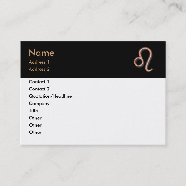 Leo Business Card Visitenkarte (Vorderseite)