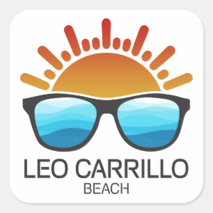 Leo Carrillo Beach California Sonnenbrillen Quadratischer Aufkleber